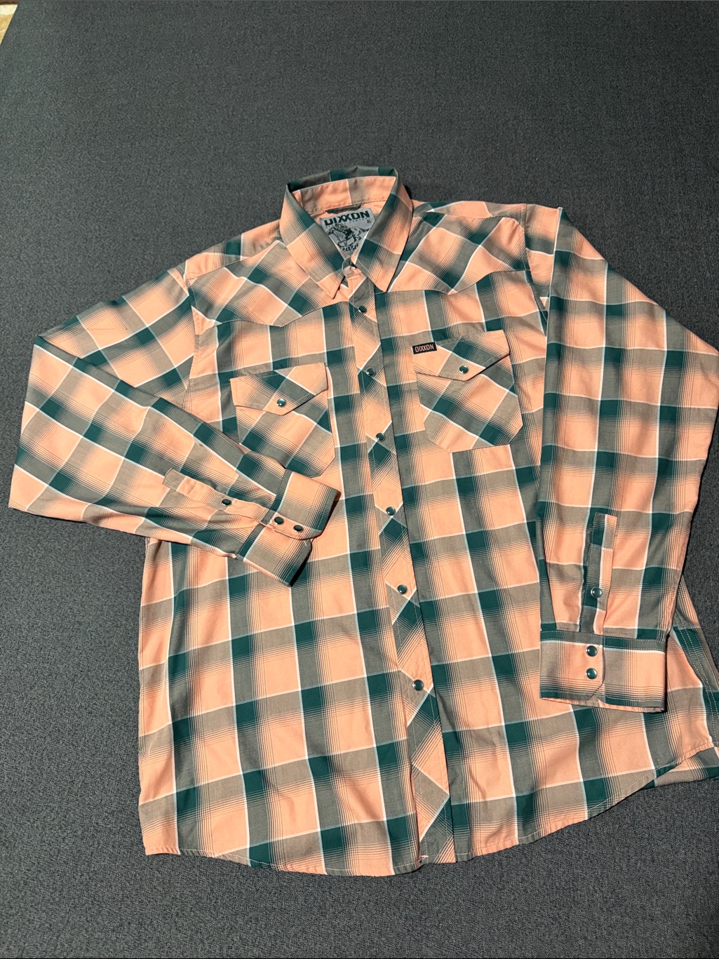 Dixxon Men's Plaid Button-Down Shirt - Teal & Cream